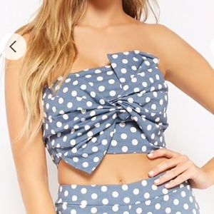 Blue Polka Dot crop top